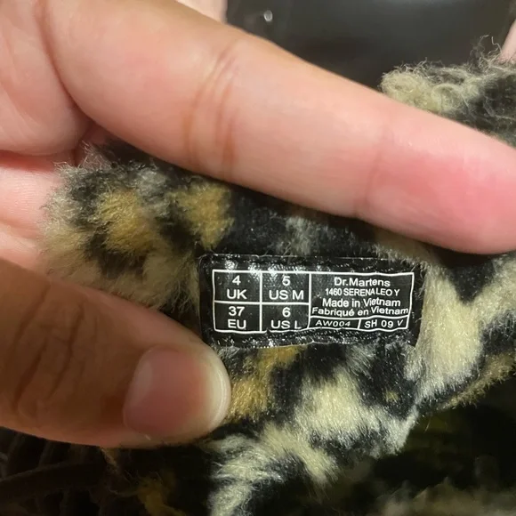 Dr. Martens Black Leather Boots with Leopard Print - Picture 2 of 4